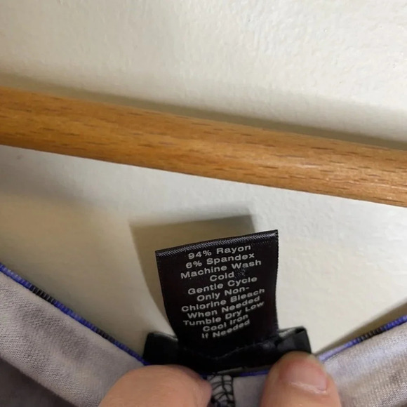 ANN TAYLOR Ruched Tied Waist Dress Blue Print Draped Dolman Sleeve Size M - Picture 9 of 11